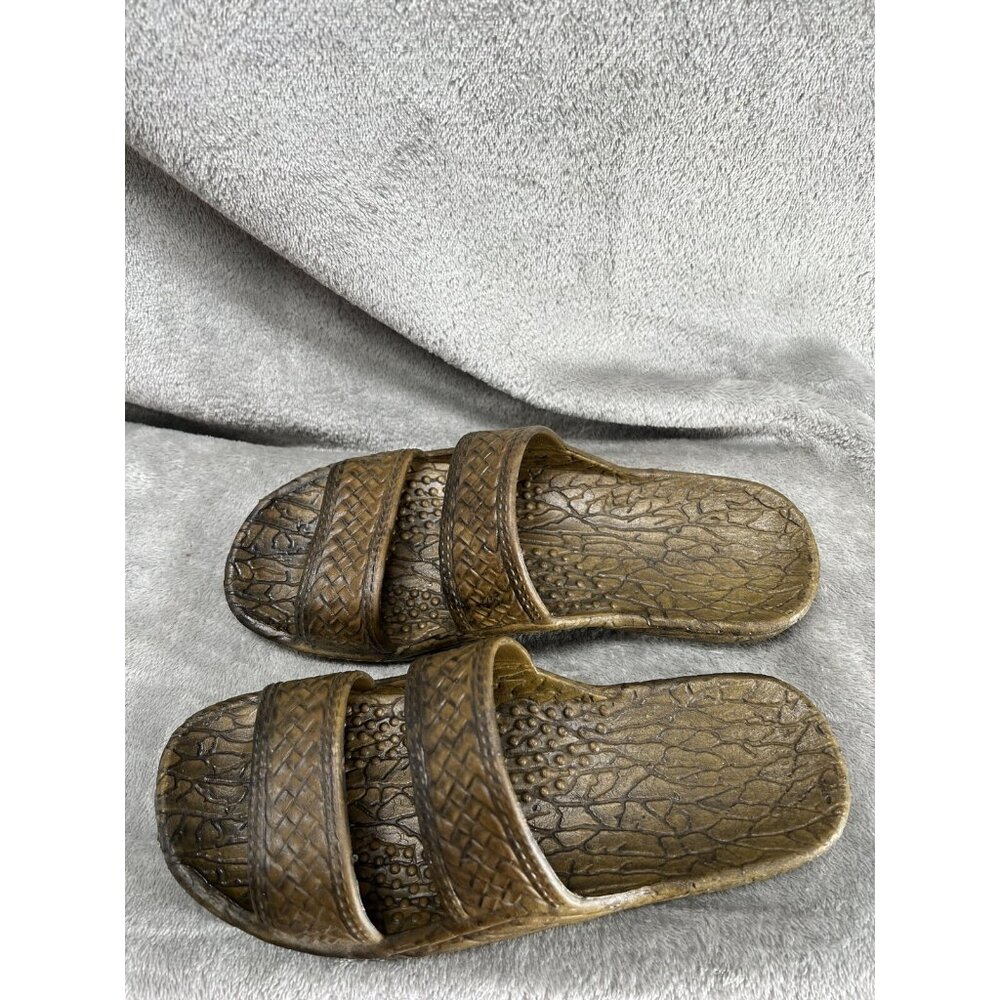 Pali Hawaii Women's Sandals Size 6  Slide Rubber Slip On Classic Brown Surfer - Picture 9 of 9